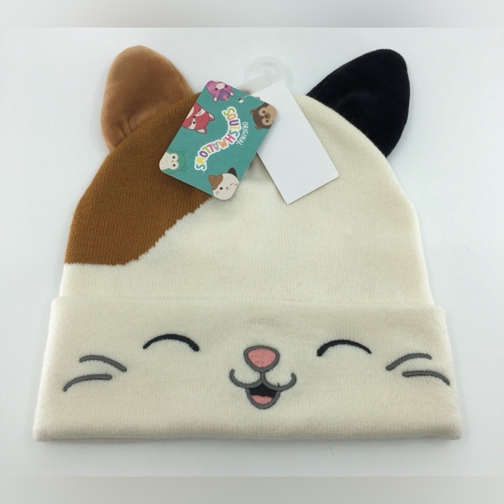 Squishmallows Cam Cat Beanie Hat Calico Cozy Soft Winter Cute Kawaii Unisex OSFM